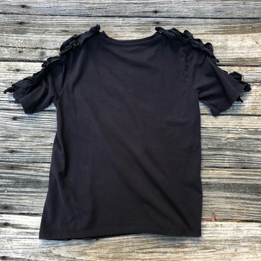 Zara Black Ruffle Top - Picture 4 of 8
